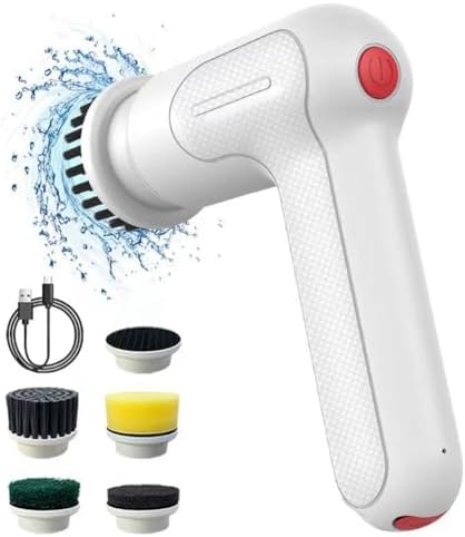 Jeenuuder Elektrischer Rotierender Bodenschrubber, Kabelloser Elektrischer Dusch-Bodenschrubber, Handreinigungsbürste für Böden, Küche(B)