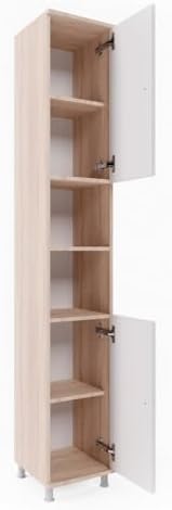 Vicco Badschrank Fynn, Weiß/Sonoma/Sonoma, 30 x 190 cm