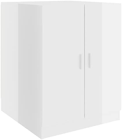 Susany Waschmaschinenschrank Badschrank Badmöbel Badezimmerschrank Schrank Badezimmermöbel Trocknerschrank Hochglanz-Weiß 71x71,5x91,5cm Spanplatte