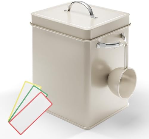 Björn&Schiller Waschpulver Aufbewahrungsbox 6,5 L, Waschmittel Aufbewahrung, Metall Waschmittelbox, Waschmittelbehälter mit Dosierer, Box für Spülmaschinenpulver, Geschirrspülpulver Behälter