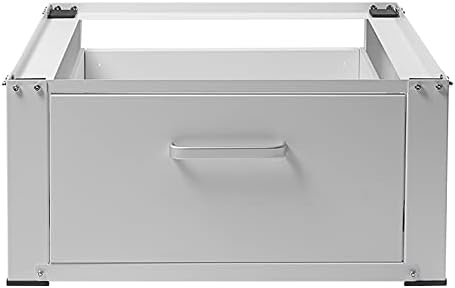 Vonia Waschmaschinen Untergestell mit Schublade, Waschmaschinen Unterschrank, Stabiler Waschmaschinensockel, Weiẞ