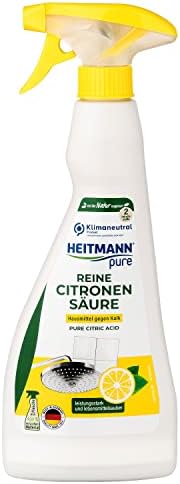 HEITMANN pure Reine Citronensäure Sprühflasche: Ökologischer Bio-Entkalker für Oberflächen, 1 x 500ml