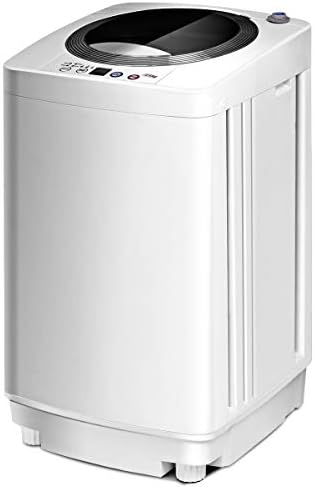 DREAMADE Waschvollautomat Waschmaschine 3,5kg, Miniwaschmaschine mit Schleuder,Toplader, Pump,6 Model, Miniwaschmaschine vollautomatisch, Weiß