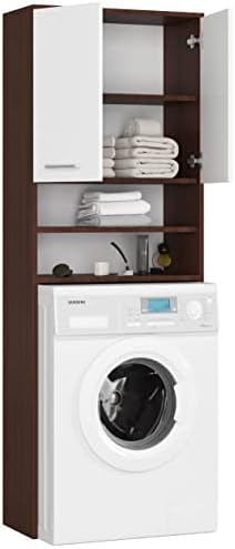 BDW Waschmaschinenschrank 180 x 64 x 30 cm - Badregal Hochschrank Waschmaschine Bad Schrank Badezimmerschrank Überbau