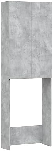 vidaXL Waschmaschinenschrank Betongrau 64x25,5x190 cm