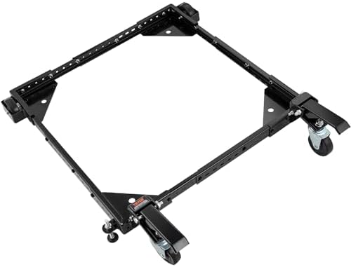 VEVOR Untergestell 317,5kg Podest Q235 Verstellbare Waschmaschinensockel mit 2 Richtungsräder + 2 Schwenkräder Einstellbare Größe 381x381mm bis 914x914mm Waschmaschinen Kühlschränke Computerservern