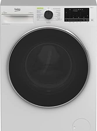 Beko B3DFT510442W bPRO500 Waschtrockner, 10 kg Waschen/6 kg Trocknen, Dampf gegen Flecken und Falten, Nachlegefunktion, Hygiene Programm, Allergikergeeignet, ProSmart Inverter Motor, WaterSafe, Weiß
