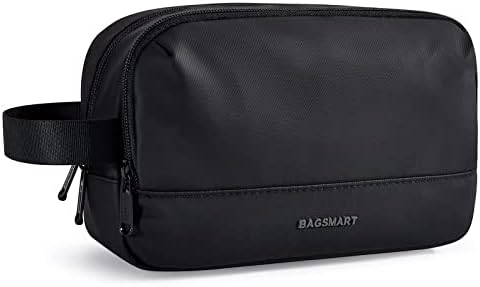 Kulturtasche für Männer, BAGSMART Herren Reise Kulturtasche, Wasserabweisendes Dopp Kit für Reisen, Leichte Rasiertasche Passend für vollwertige Toilettenartikel, Schwarz