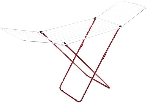 GimiTop Wäscheständer aus Stahl, 20 Meter Leinenlänge, weiß