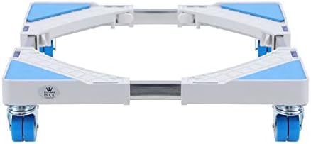 TOPWAY Waschmaschinen Untergestell Sockel Verstellbare Waschmaschinensockel Einstellbare 41-64cm, 150kg Tragkraft, mit 4 x 2 Feststellbremse Schwenkräder für Kühlschrank und Trockner
