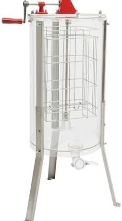 Honigschleuder aus Edelstahl mit Handkurbel verstellbaren Beinen manuell Elektrisch Frame Honey Extractor Separator, Honeycomb Spinner Drum Manual Tangentialschleuder