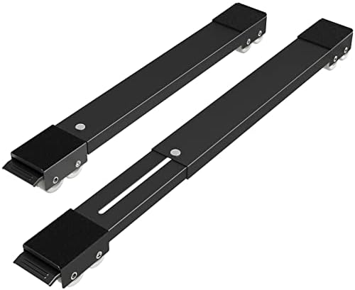 SPACEKEEPER Waschmaschinen-Untergestell mit Bremse,2er-Set Mobile Waschmaschinen-Untergestelle für Waschmaschine und Trockner,Kühlschrank,Gefrierschrank und Geschirrspüler,Belastung 300 kg,Schwarz