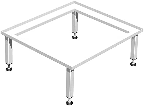 Waschmaschinensockel 20cm ohne Ablage, voll verschweißtes Stahlgestell dadurch extrem stabil, Füße umlaufend an den Stahlrahmen geschweißt, 20mm verstellbare Füße