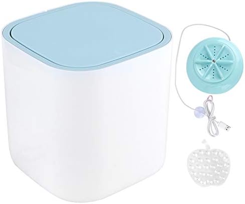 MAGT Mini Waschmaschine, Reisewaschmaschine 3.8L USB-fähige tragbare Unterwäsche-Waschmaschine für Zuhause Reise Blau