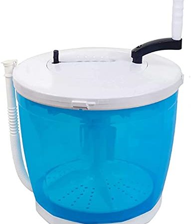 QHCS Mini-Waschmaschine Tragbare Mini-Handwaschmaschine, kleine Turbinenwaschmaschine mit Griff und abnehmbarem Wasserkorb, für Familien-Camping-Kleidung und Gemüsewaschgeräte Waschmaschine