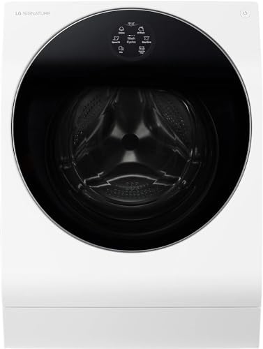 LG SIGNATURE LSWD100X, Klasse A, Waschtrockner 12 - 7 kg, 1550 U/min, 4-fach Klasse A, AI Direct Drive, Wärmepumpen Waschtrockner, Automatisches Dosiersystem, Steam-Funktion, 60 x 67.5 x 85 cm ꟷ Weiß