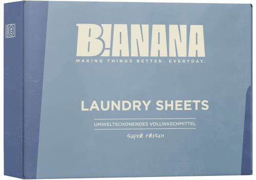 B!ANANA Waschmittel-Blätter Laundry Sheets als Vollwaschmittel - 30 Wäscheladungen - für Allergiker - Super Frisch