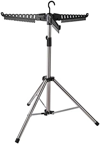 Sinbide Wäscheständer für Hemden, Faltbarer Wäscheständer Platzsparend, Klappbarer Kleiderstaender, Bügelwäscheständer, Mit Stahlrohr (Schwarz)