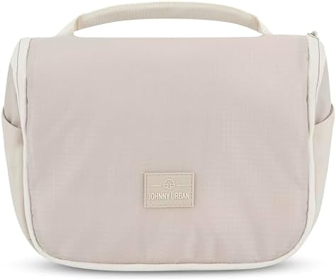 Johnny Urban Kulturtasche Damen & Herren Beige - Logan - Stylischer Kulturbeutel zum Aufhängen - Waschtasche Groß für Reise & Travel - Mit Durchsichtigem Beutel für Handgepäck Flüssigkeiten