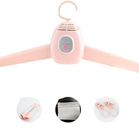 Tragbarer KleiderbüGeltrockner, Zusammenklappbarer WäSchetrockner Mit Timing-Funktion, Schuhtrockner, Umschaltung Zwischen HeißLuft Und NatüRlichem Wind, FüR Die Heimreise,Pink