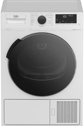 Beko DHC946GX b300 Wärmepumpentrockner, Wäschetrockner, 9 kg, Frontlader, AquaWave Schontrommel, Hygiene Trocknen & Hygiene Auffrischen, 15 Programme, Weiß
