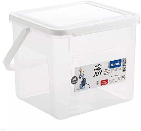 Rotho Waschpulver Aufbewahrungsbox mit Deckel (3kg / 4,5L, Transparent)