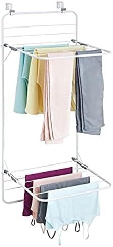 mDesign Wäscheständer zum Hängen - Trockengestell mit viel Platz für Wäsche - platzsparender Hängetrockner für Waschküche & Haushaltsraum - aus Metall & Kunststoff