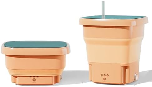 AMZTEMU 15L Portable washing machine, Mini waschmaschine, Tragbare waschmaschine, Faltbare waschmaschine, Mobile waschmaschine -EU Power(Rosa)