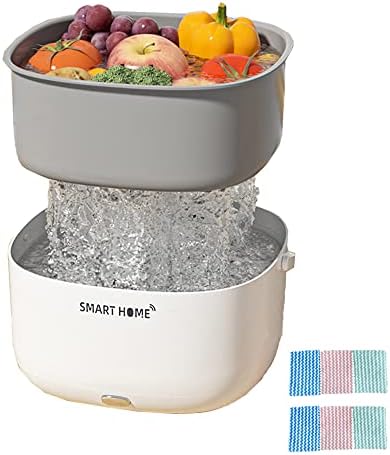 FUYTERY Ultraschall-Obst-Gemüse-Waschmaschine Reis-Waschkorb-Reiniger Lebensmittel-Schmutzentfernung Reinigung Küche Gadgets