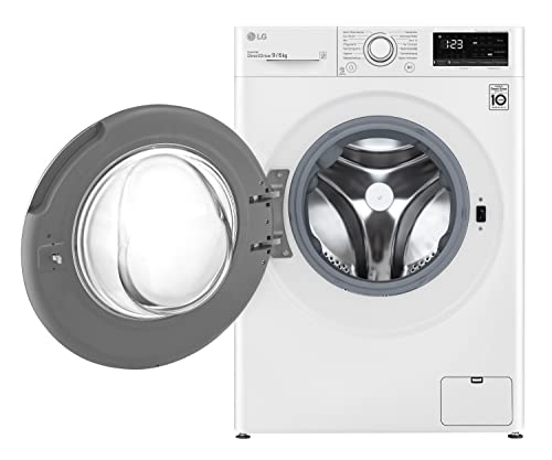 LG Electronics F14WD96EN0B Waschtrockner | 9 kg Waschen | 6 kg Trocknen | Weiß mit weißem Bullaugenring