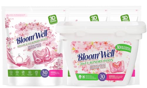 BloomWell Waschmittel Pod, Color Waschmaschinen Pods, Wäschepods Laundry Pods, Waschtabs Waschmittel Pods Angebot mit Intensivem Dufterlebnis (120 Waschladungen)