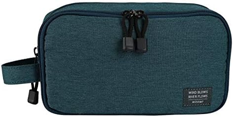 Faletony Kleiner wasserdichte Kulturbeutel Reise Kulturtasche Waschtasche für Herren und Damen, für Reise, Sport und Wandern, Schwarz/Grau/Blau (Dunkelblau)