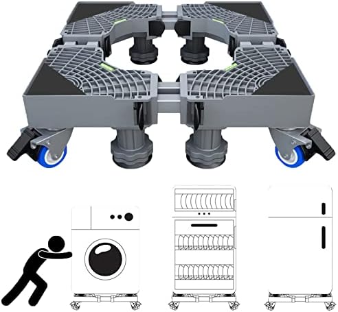 ZJDYDY Waschtrockner-Basis, 360-Grad-Universalrad, kann 300 kg tragen, Waschmaschinen- und Trocknersockel, für verstellbare Trockner usw, 8 Fuß 4 Räder