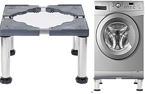 NYDCTHOM Waschmaschinen Untergestell Sockel mit 4 starken Füßen und Anti-Vibrations Pads,multifunktionaler Universal Veinziehbarer Stand robuster mobiler Sockel für Trockner,Kühlschrank,Wäsche