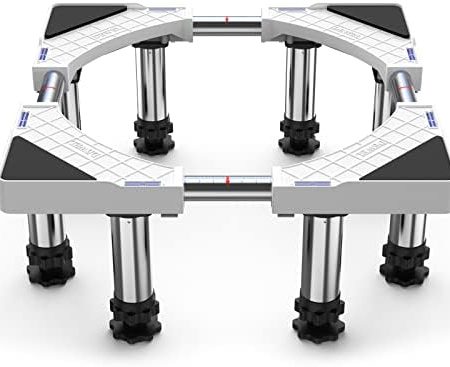 DEWEL 8 Füße Waschmaschinen Untergestell, Bärenlast 500kg Verstellbare Waschmaschine Sockel für Kühlschrank Trockner und Gefrierschrank, Einstellbare Länge 43-57cm, Höhe 18-20cm