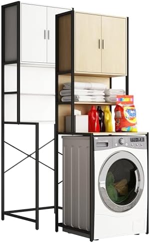 VCM Metall Überbauschrank Waschmaschine Überbau Schrank Waschmaschinenschrank Edino Weiß