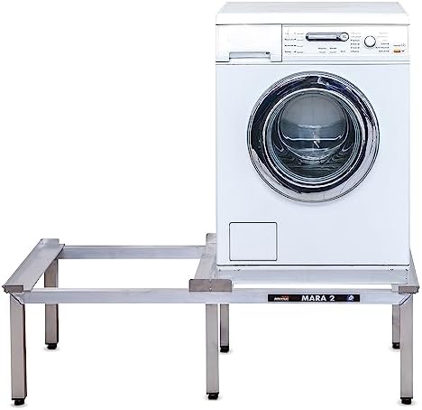 Weise MARA 2 Waschmaschinen Untergestell, Doppel-Unterbau für Waschmaschine & Trockner, Unterschrank erhöht mit 6 Beinen & 1000 kg Tragkraft für stark schwingende Maschinen, 35 cm hoch ohne Auszug