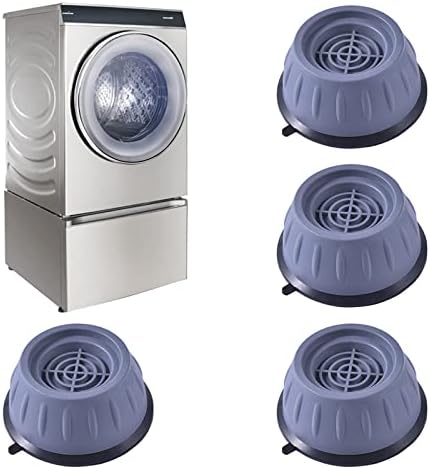 Gvolatee Schwingungsdämpfer Waschmaschine, 4 Stück Universal Vibrationsdämpfer mit Gummiunterlage, Waschmaschine Antivibrationsmatte,Anti Vibration Füße Dämpfer für Waschmaschinen und Trockner