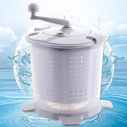 Camping Waschautomat - 2in1 Mini Waschmaschine und Wäscheschleuder, Handgekurbelte ökologische Mini-Waschmaschine, Tragbare Waschmaschine mit Abflussrohr, für Haushalt, Apartment, Hotel