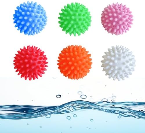 6 Stück Trocknerbälle für Wäschetrockner, Waschkugel für Waschmaschine, Waschbälle für Daunenjacken Wäsche, Waschball für Waschmaschine, Wiederverwendbare Dryer Balls, für Heim Kleidung Reinigung