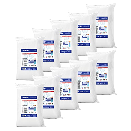 100kg Waschpulver für Waschmaschinen | Für weiße und farbige Kleidung | Pulverwaschmittel | Profi Reinigungskraft | INTERCABO Vorteilspackung 10 x 10kg Säcke