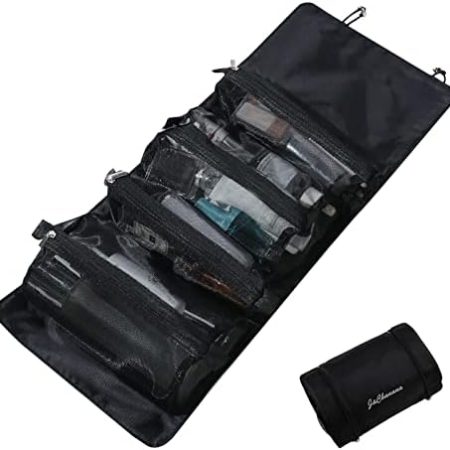 LumiSyne 4 in 1 Abnehmbare Kulturbeutel Aufhängen Aufrollbar Kosmetiktasche Große Kapazität Mesh Waschbeutel Tragbare Faltbare Kulturtasche Wasserdicht Make-Up Taschen Organizer Für Reisen Täglich