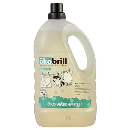 ÖkoBrill Waschmittel flüssig (3 Liter) - ökologisches Flüssigwaschmittel für bunte und weiße Wäsche aus rein pflanzlichen, biologisch abbaubaren Inhaltsstoffen - für ca. 65 Wäschen