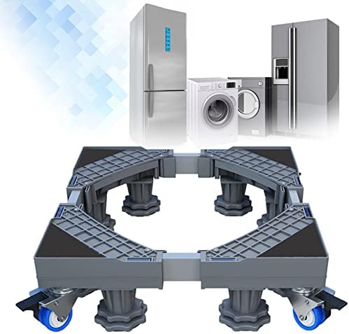 ZJDYDY Dorm Mini-Kühlschrankständer, Kühlschrankständer mit höhenverstellbaren stabilen Beinen, Waschtrockner-Sockel, für Waschmaschine, Kühlschrank, Trockner, 8 Fuß, 4 Räder