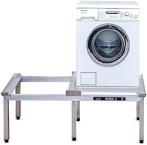 Weise MARA 2 Waschmaschinen Untergestell, Doppel-Unterbau für Waschmaschine & Trockner, Unterschrank erhöht mit 6 Beinen & 1000 kg Tragkraft für stark schwingende Maschinen, 50 cm hoch ohne Auszug