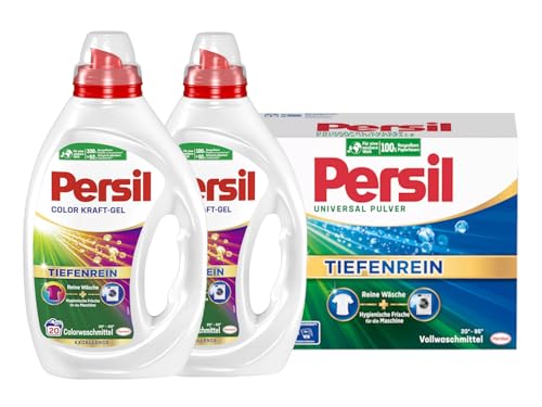 PERSIL-Set Pulver 1x 20 Waschladungen Universal & Kraft-Gel 2x 20 Waschladungen (40WL) Color, Voll- & Colorwaschmittel-Set für reine Wäsche und hygienische Frische für die Maschine