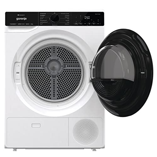 Gorenje DPNA83W Wärmepumpentrockner, 8 kg Kapazität, 15 Programme, ConnectLife WiFi, Auto Drain, Made in EU, Nature Dry, Twin Air, Sportprogramm, Schnellprogramm Energieklasse A+++