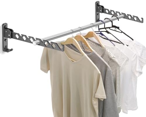 AstralGrip Wandtrockner, Wäscheständer, faltbar, Wandmontage, 90 ° drehbar, Wandtrockner, zum Trocknen von Kleidung für Balkon, Bad, Hotel (grau*2)