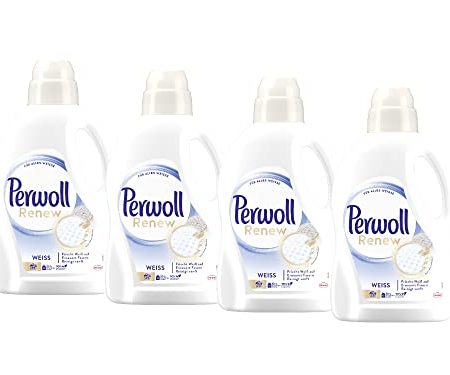 Perwoll Renew Weiß (4x25 Waschladungen), Waschmittel für weiße Wäsche, Feinwaschmittel stärkt die Fasern und verbessert die Farbintensität