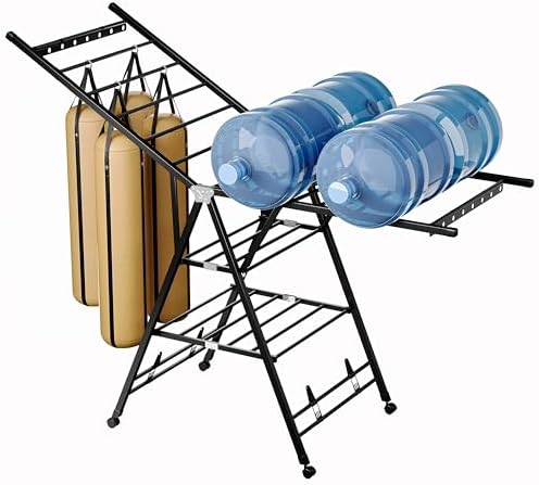 JOISCOPE Wäscheständer mit Stabiler dreieckiger Struktur, ausgestattet mit Vier Schuhstützen und Zwei Wetterschutzleisten, Mattschwarz